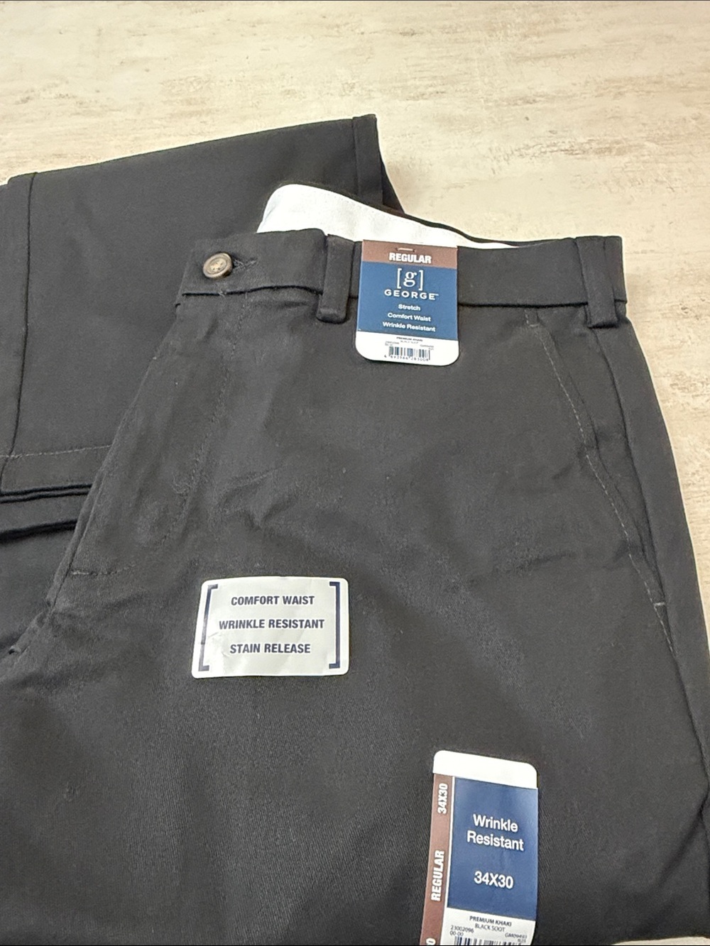George Men's Black Stretch Dress Pants. 34x30